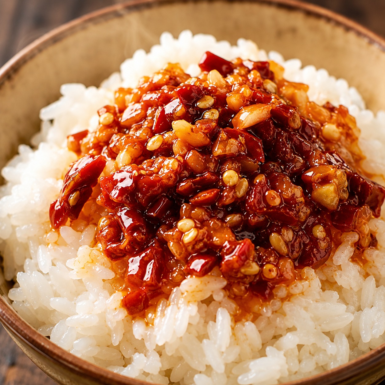 幸福周記祖傳手作辣椒醬蒜香拌飯料理